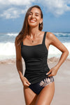 New Tankini black floral control de abdomen (preventa)