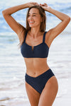 New Bikini corte en v texturizado azul marino (preventa)
