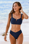 New Bikini corte en v texturizado azul marino (preventa)