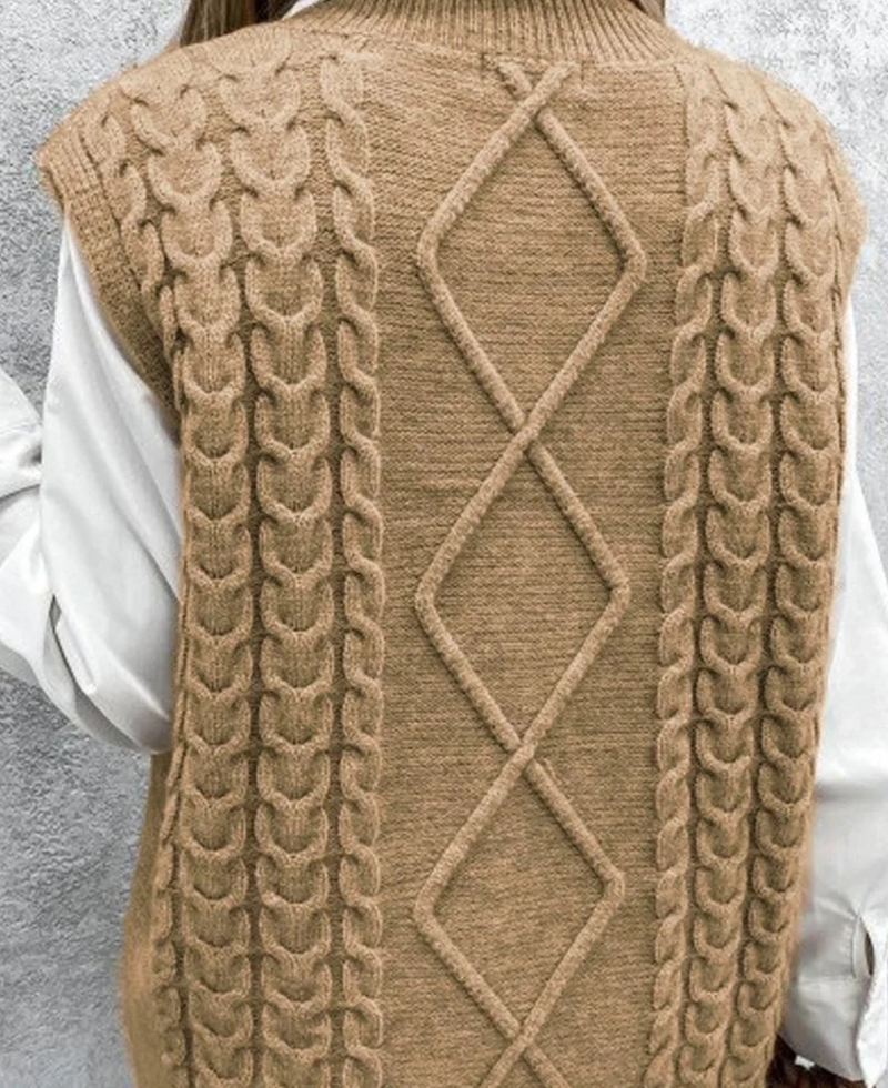 Sweater sin mangas marron